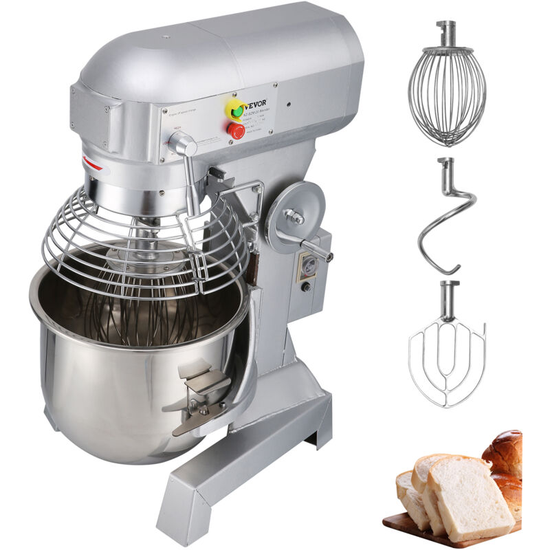 foto del prodotto vevor impastatrice planetaria 10l elettrica 3 velocita regolabile da tavolo, impastatrice elettrica da cucina per farina uova crema carne ciotola