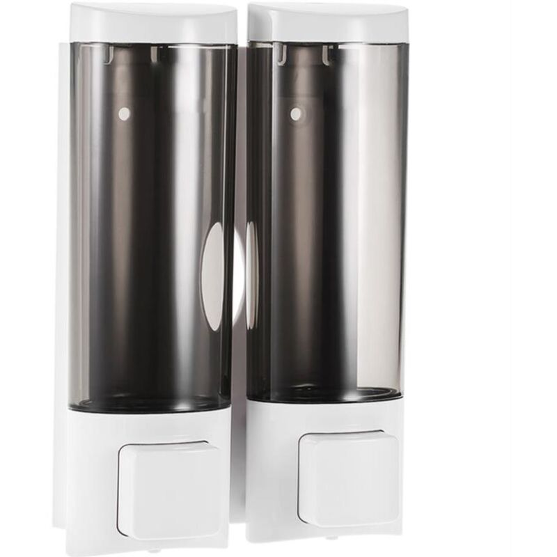 foto del prodotto fortuneville 1pc portasapone da muro portasapone doppio dispenser di gel shampoo liquido mani pulite disinfettante per le mani dispenser di lozione