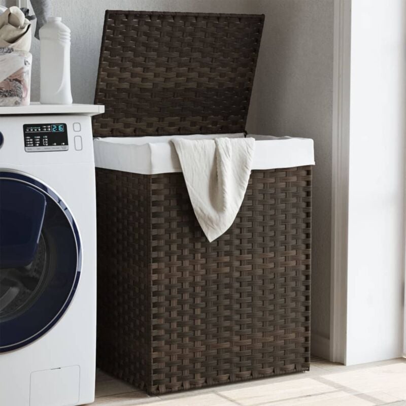 foto del prodotto prolenta premium furniture limited cesto biancheria coperchio marrone scuro