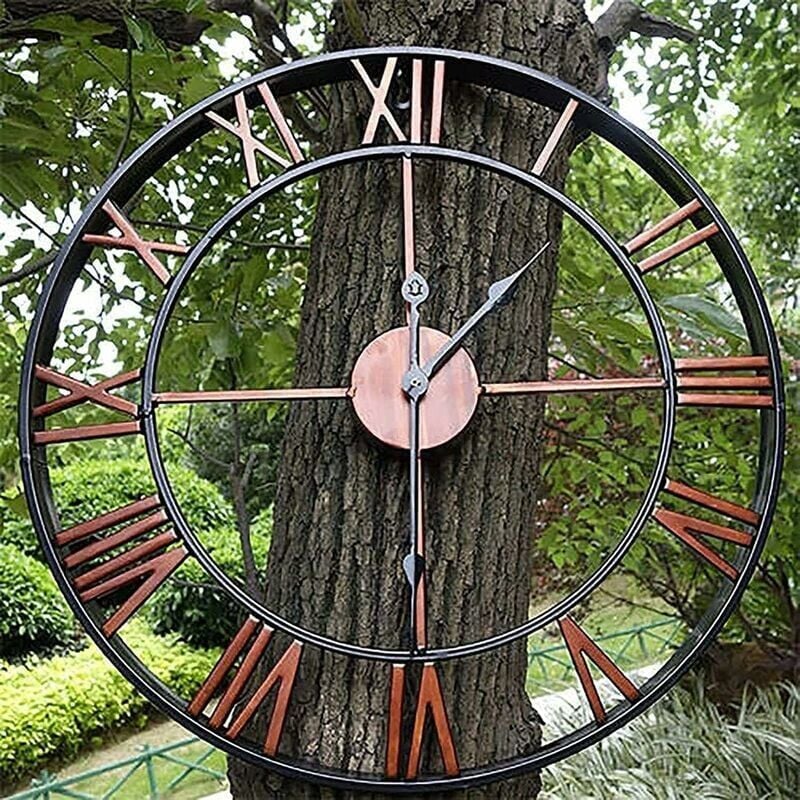 foto del prodotto fortuneville orologio da giardino orologio da parete da giardino per esterni orologio da giardino con numeri romani di grandi dimensioni orologio