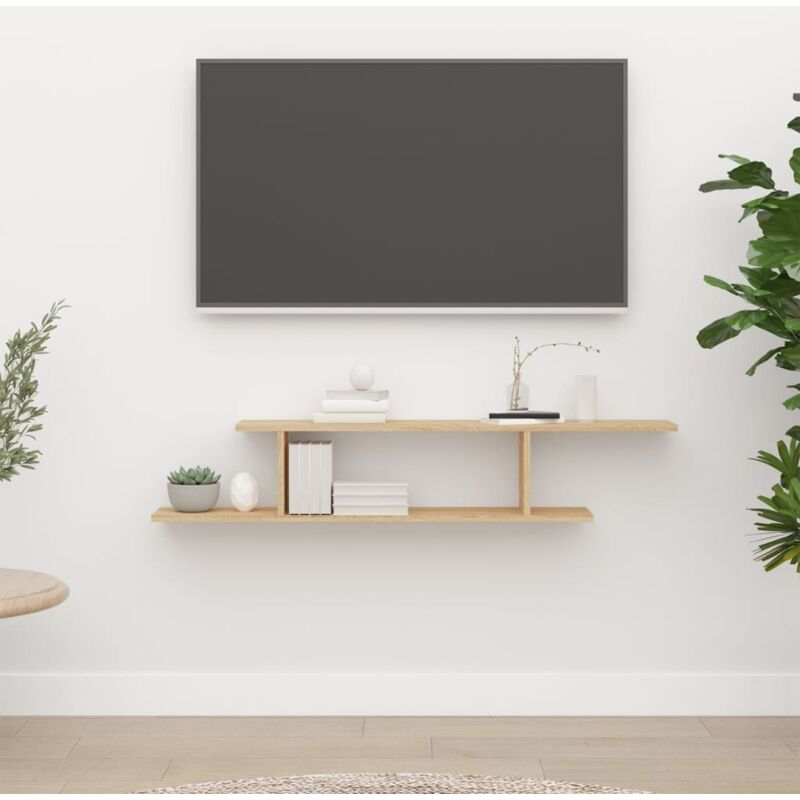 foto del prodotto furniture limited scaffale tv parete rovere sonoma 125x18x23 cm