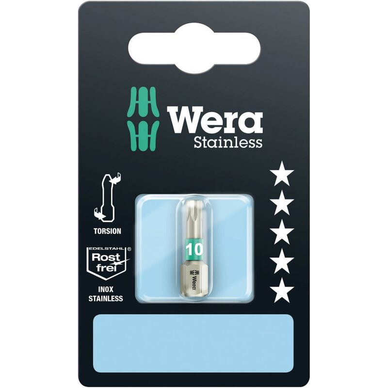foto del prodotto 3867 1 ts sb inserti torx, in acciaio inox, tx 10 x 25 mm wera