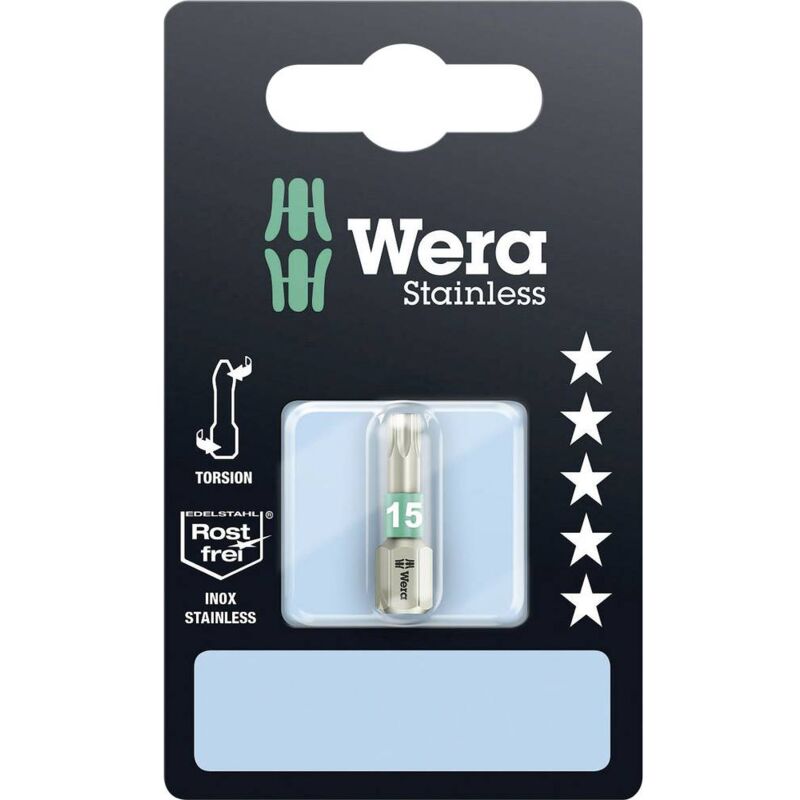 foto del prodotto 3867 1 ts sb sis 05073621001 inserto torx t 15 acciaio inox d 6.3 1 pz. wera