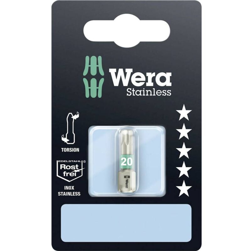 foto del prodotto 3867 1 ts sb sis 05073622001 inserto torx t 20 acciaio inox d 6.3 1 pz. wera