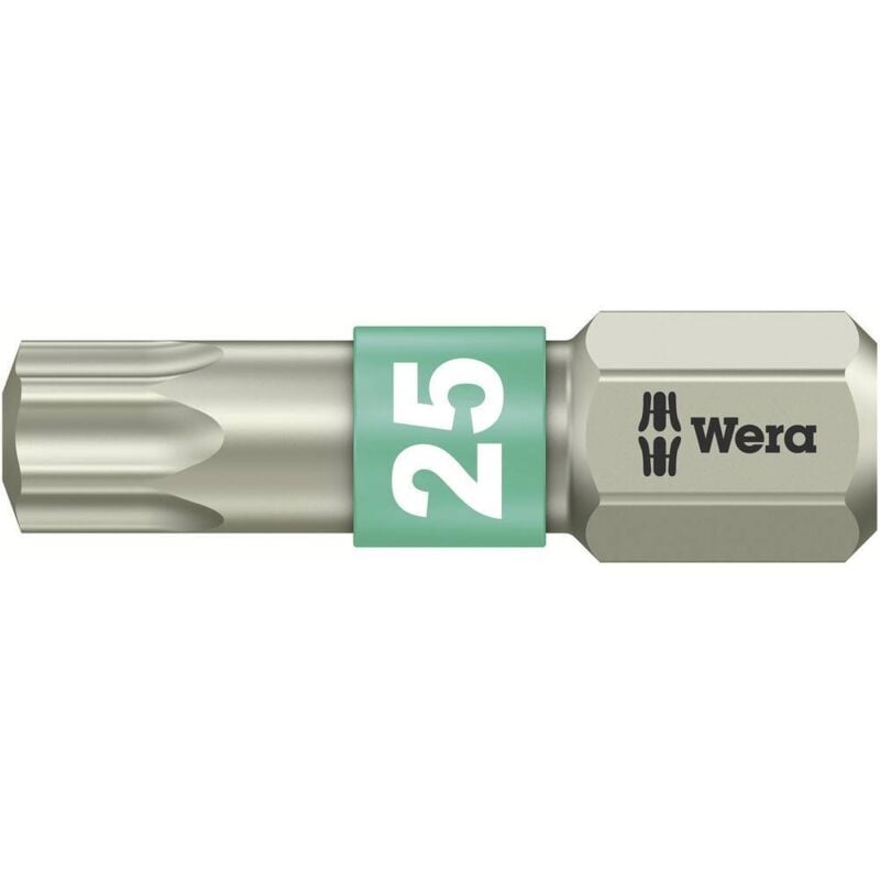 foto del prodotto 3867 1 ts tx 25 x 25 mm 05071035001 inserto torx t 25 acciaio inox d 6.3 1 pz. wera