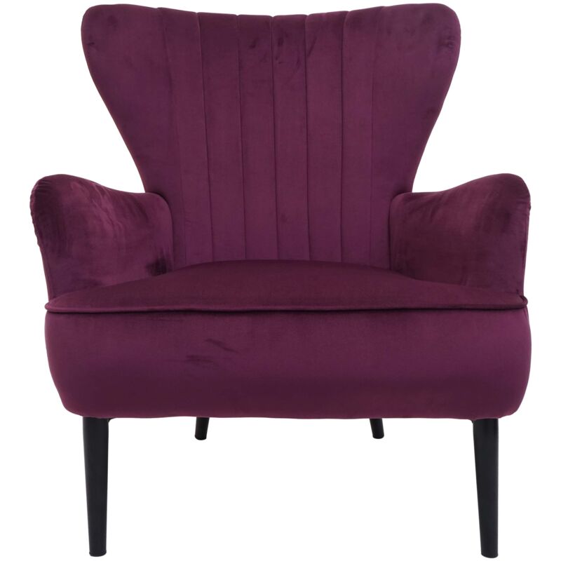 foto del prodotto poltrona lounge relax elegante seduta imbottita hhg 737 velluto bordeaux