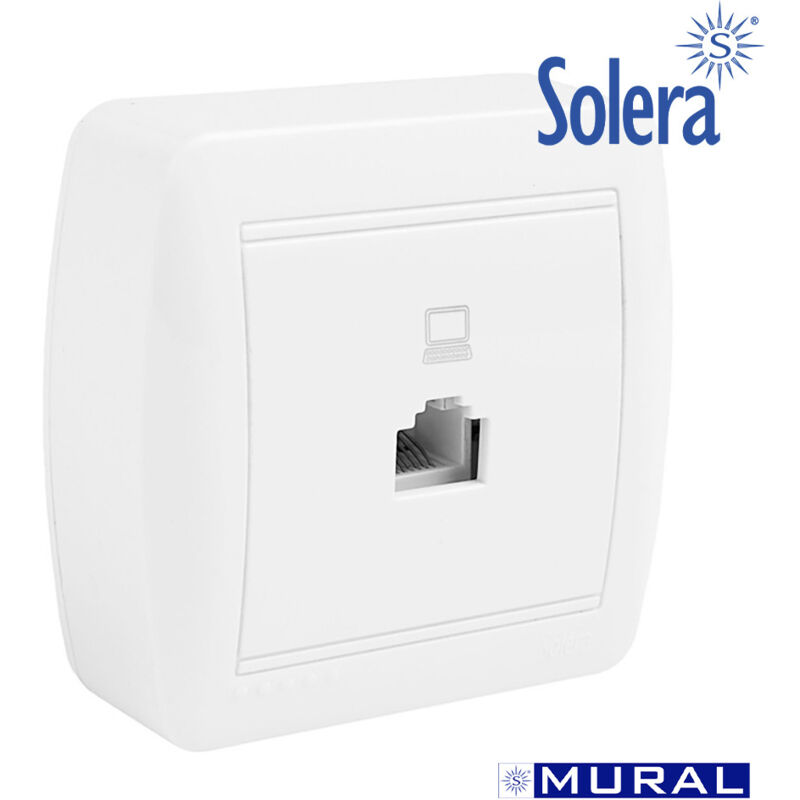 foto del prodotto solera 42991 presa de telefono rj45 cat 5e 74x72x28mm.s. murale, 50 w, neutral