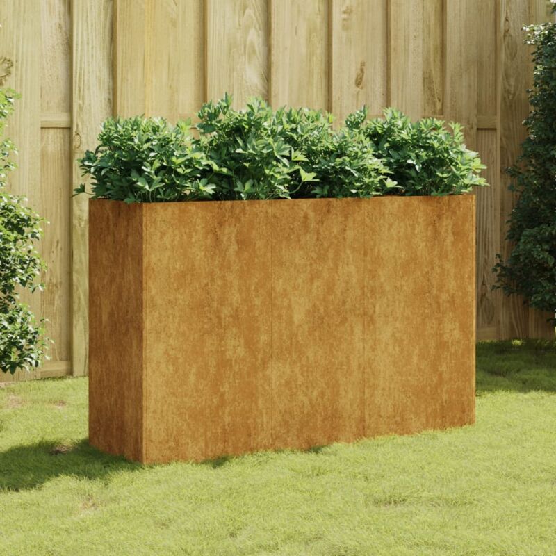 foto del prodotto fioriera rialzata da giardino flowerpot fioriera da esterno 120x40x80 cm in acciaio corten cnwi405001 bonnevie
