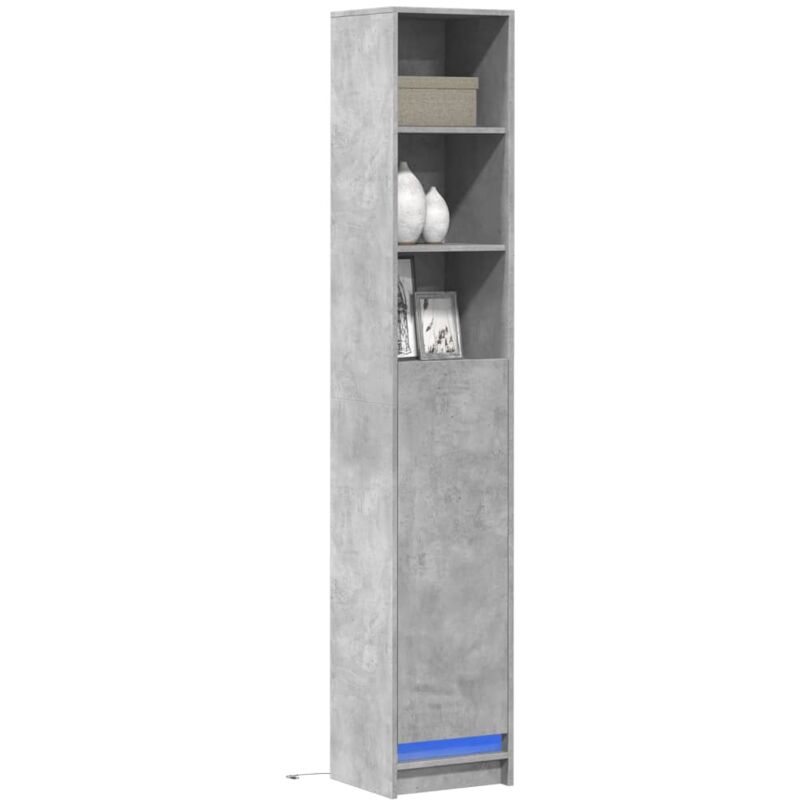 foto del prodotto vidaxl credenza con led grigio cemento 36x32,5x200cm legno multistrato