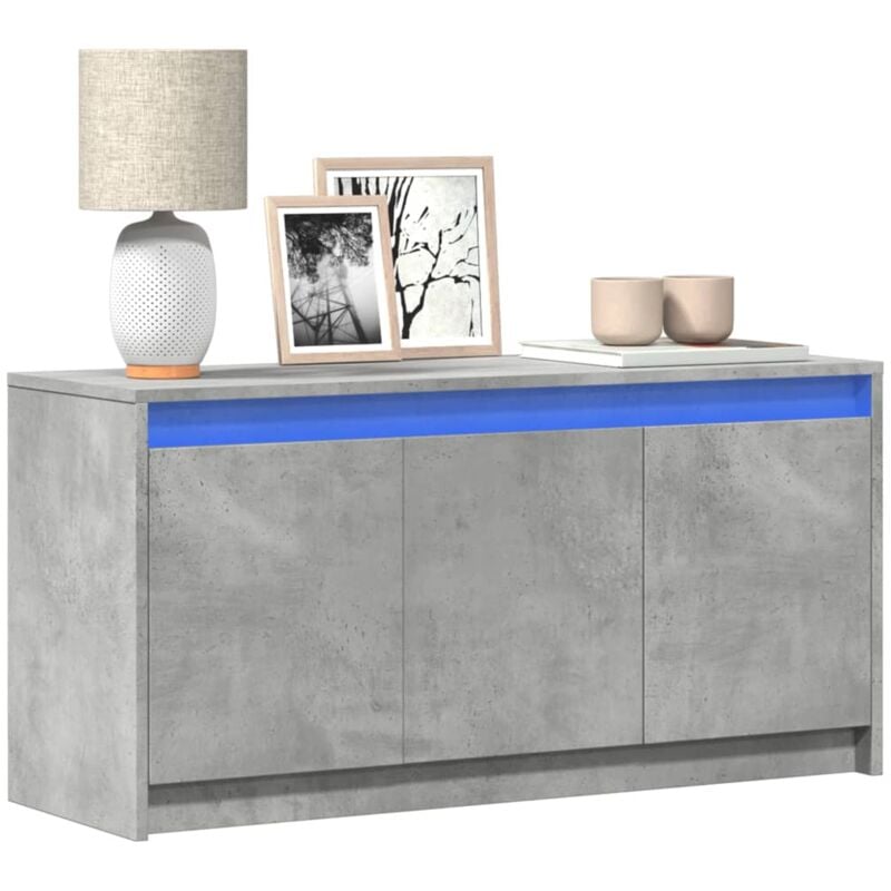 foto del prodotto vidaxl mobile porta tv con led grigio cemento 100x34x50 cm truciolato