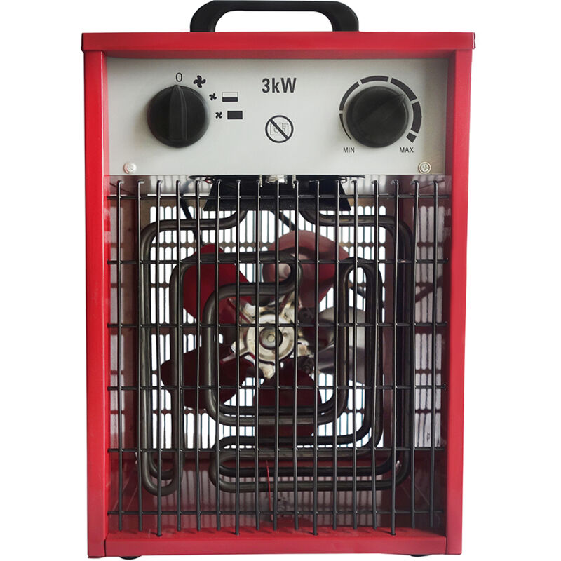 foto del prodotto termoventilatore elettrico 3000w con 4 livelli di riscaldamento, stufa professionale da cantiere con termostato termoventilatore hengmei
