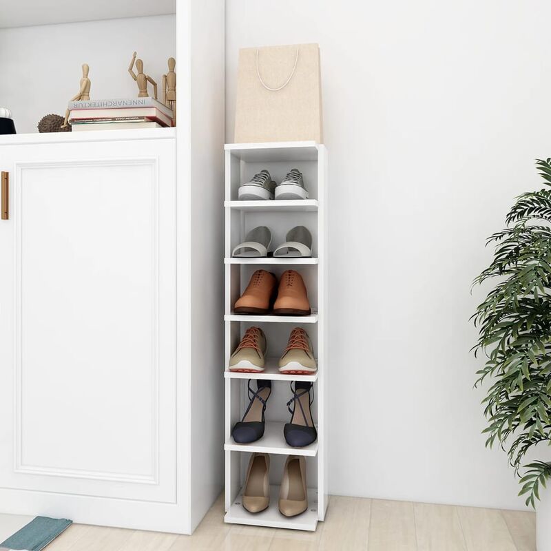 foto del prodotto furniture limited scarpiera bianca 27,5x27x102 cm in legno
