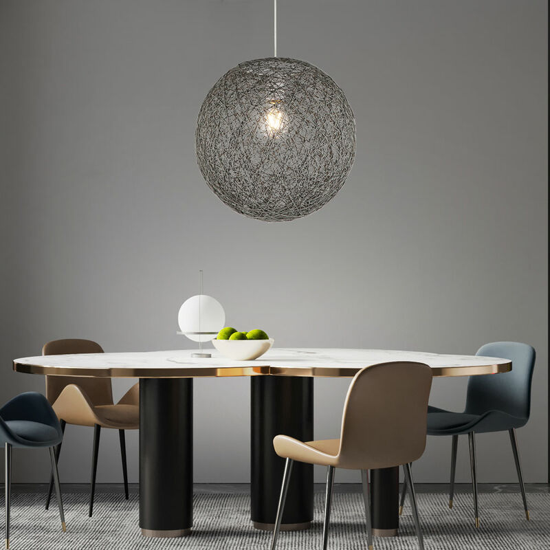 immagine 0 del prodotto lampada a sospensione chiara lampada da soggiorno lampada da soffitto lampada a sospensione di forma rotonda, plastica trasparente, 1x e27 max. 60w,
