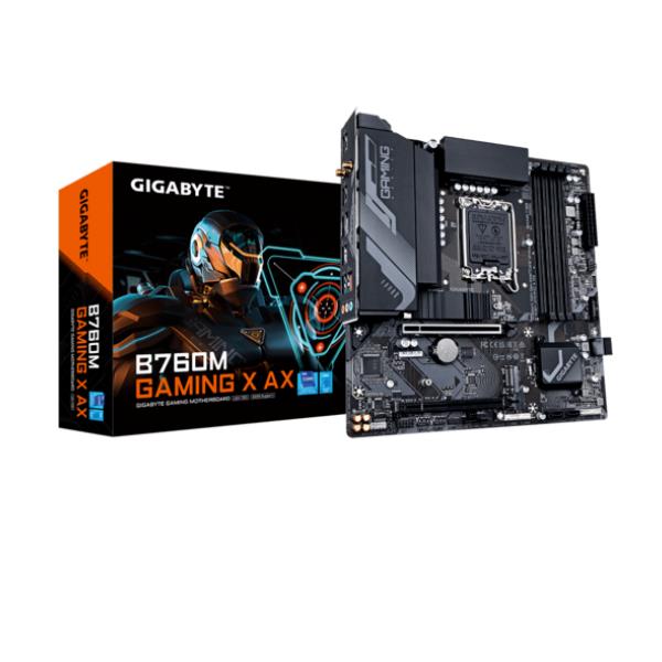 immagine 0 del prodotto gigabyte b760m gaming x ax scheda madre supporta cpu intel core 14 generazione, vrm a 8 1 1 fasi, fino a 7600 mhz ddr5, 2xpcie 4.0 m.2, wi fi 6e, lan 2.5gbe, usb 3.2 gen 2
