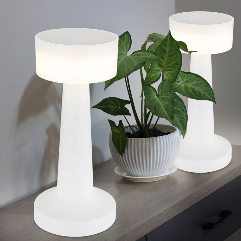 foto del prodotto globo lighting lampada da tavolo lampada da scrivania lampada da tavolo lampada da lettura lampada da soggiorno, plastica bianca, batteria usb