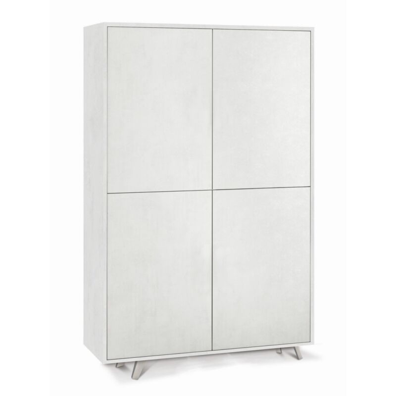 foto del prodotto armadio credenza madia ripiani 4 ante soggiorno bianco mobile ingresso