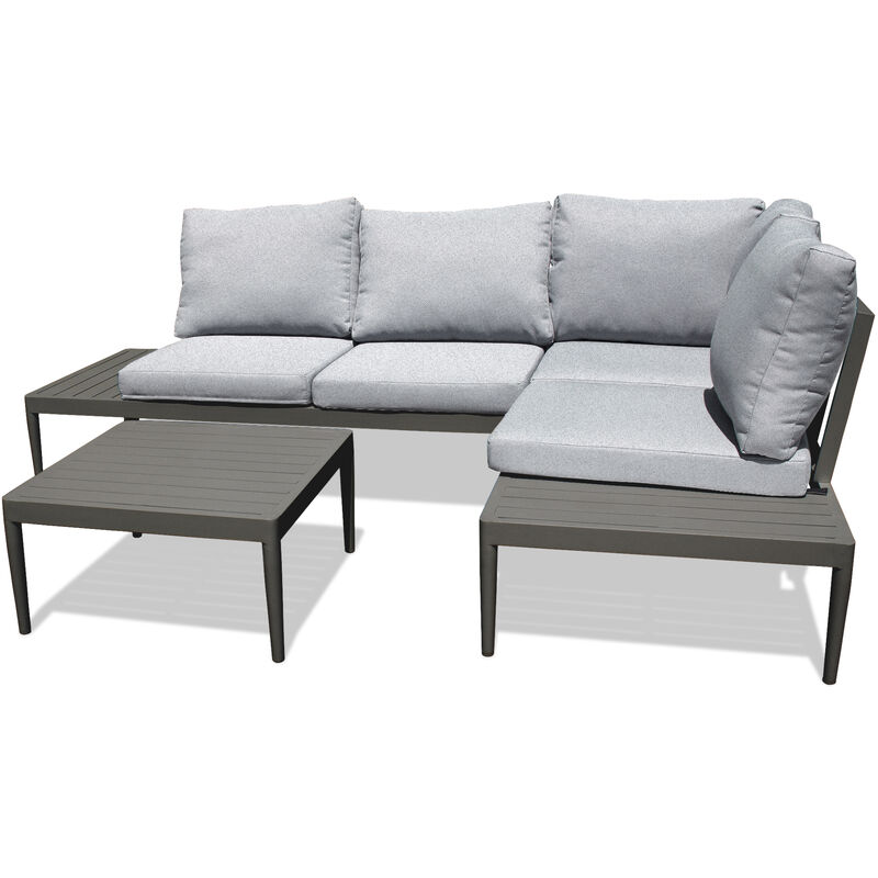 foto del prodotto ankara salotto da giardino ad angolo 4 posti in alluminio grigio antracite dcb garden