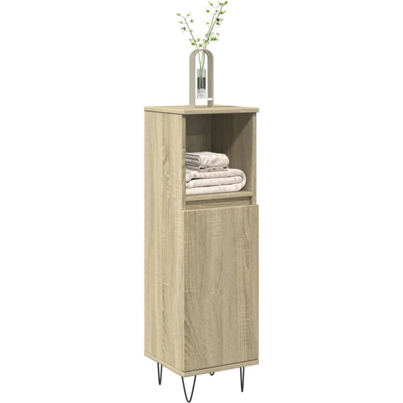 foto del prodotto vidaxl armadietto da bagno rovere sonoma 30x30x100cm legno multistrato