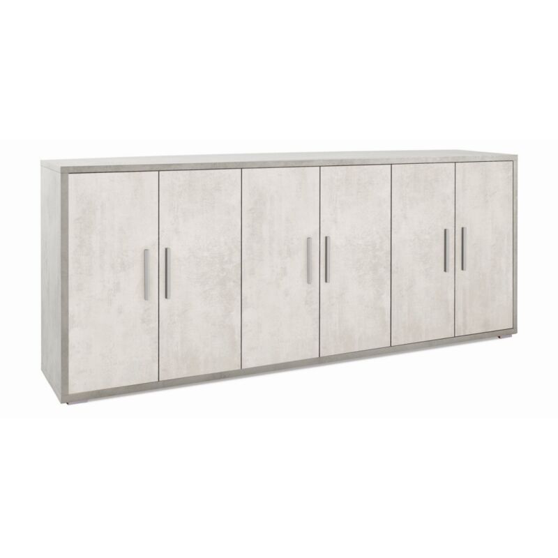 foto del prodotto mobile cemento bianco tv moderno 6 ante armadio credenza 200 cm legno