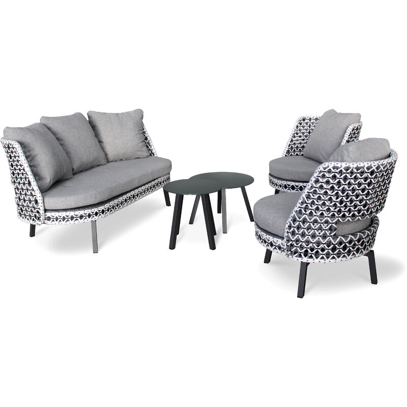 foto del prodotto agadir salotto da giardino 4 posti in alluminio grigio antracite dcb garden