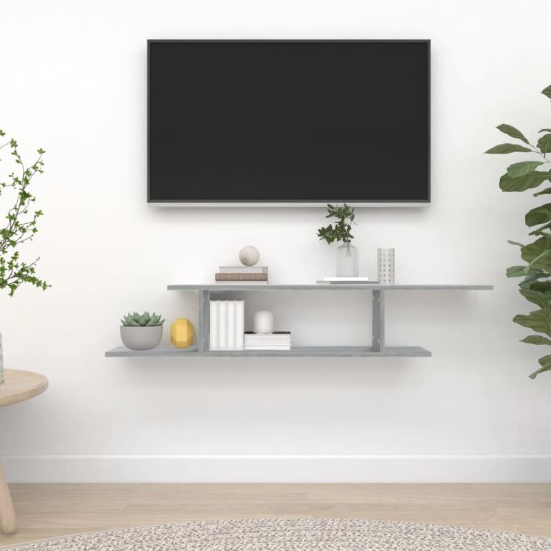 foto del prodotto furniture limited scaffale tv parete grigio sonoma 125x18x23 cm
