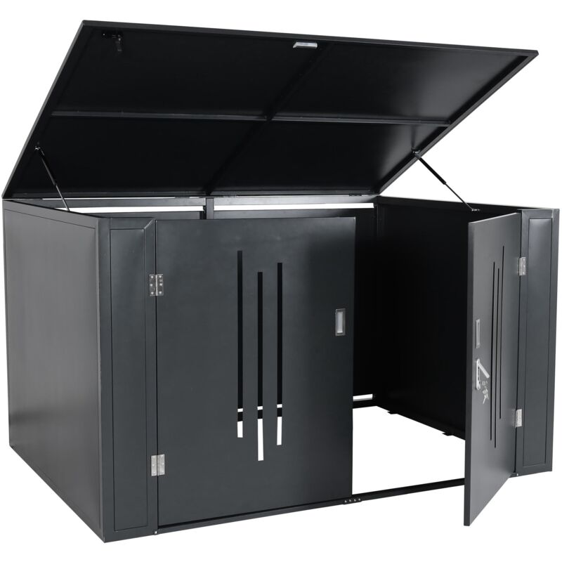 foto del prodotto garage biciclette armadio 4 posti con serratura hhg 686 acciaio zincato 121x202x150cm antracite