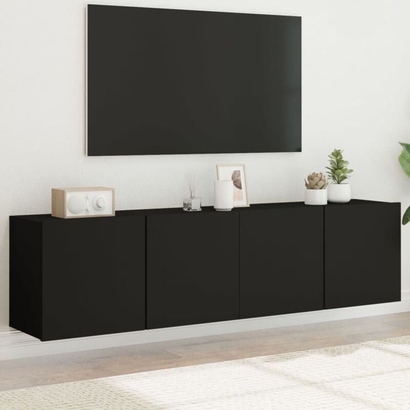 foto del prodotto vidaxl mobili tv a parete 2pz neri 80x30x41 cm