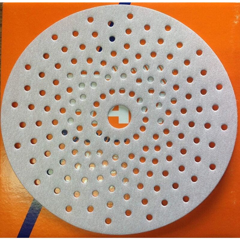 foto del prodotto 2 dischi disco carta abrasiva velcro microforati sait levigatrice 150mm gr 150
