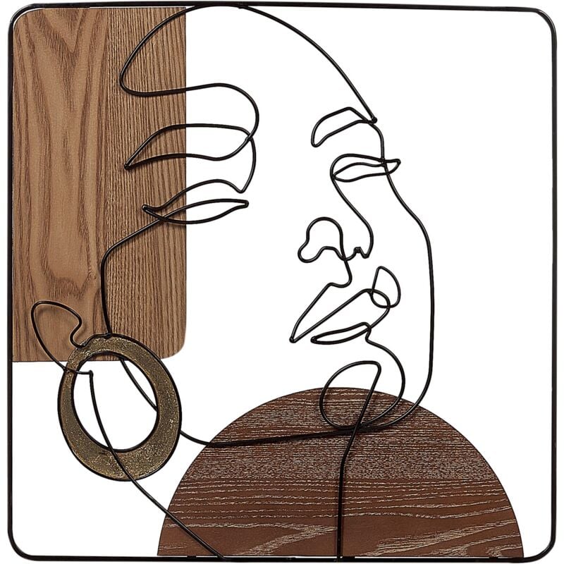 foto del prodotto beliani decorazioni murali minimaliste 50 x 50 cm accessori ferro mdf marrone californium
