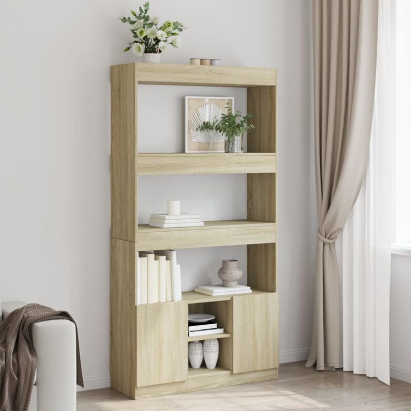 foto del prodotto vidaxl credenza rovere sonoma 92x33x180 cm in legno multistrato