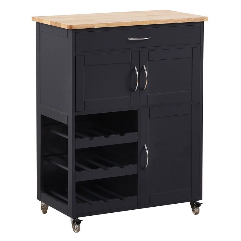 foto del prodotto carrellino in legno da cucina 67x36x87 grigio febe