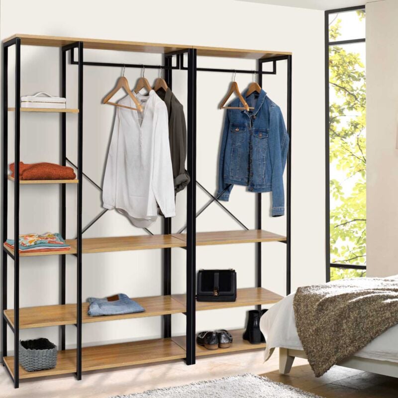 foto del prodotto idmarket armadio modulare xxl l. 150 cm detroit design industriale