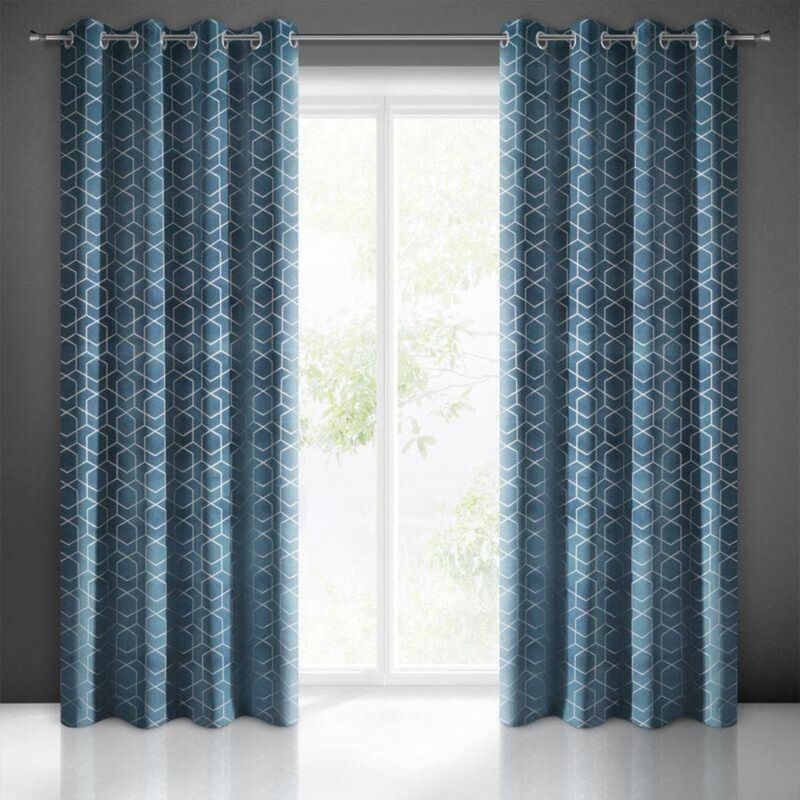 foto del prodotto tenda pronta mandi 135x250 cm blu marino