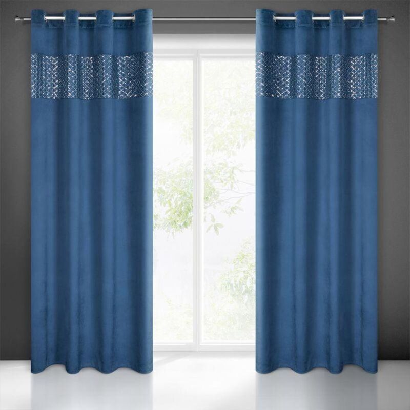 foto del prodotto tenda pronta margot 140 x 250 cm blu marino