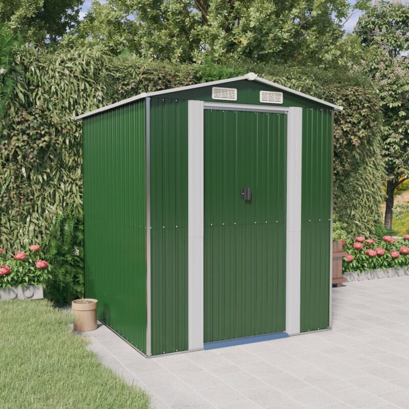 foto del prodotto vidaxl capanno da giardino verde 192x191x223cm acciaio zincato
