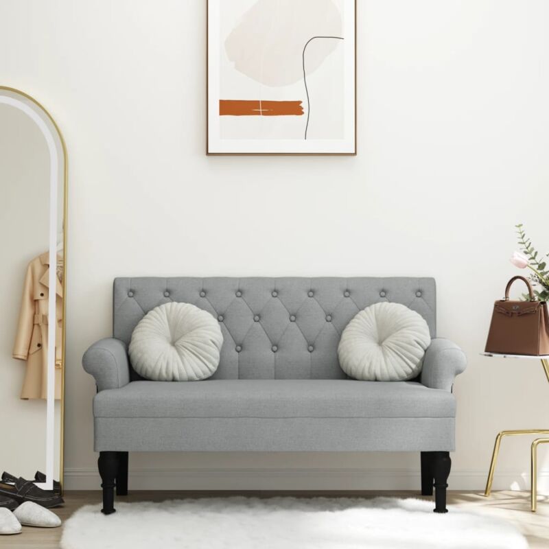 foto del prodotto vidaxl panca con schienale grigio chiaro 120x62x75,5 cm in tessuto