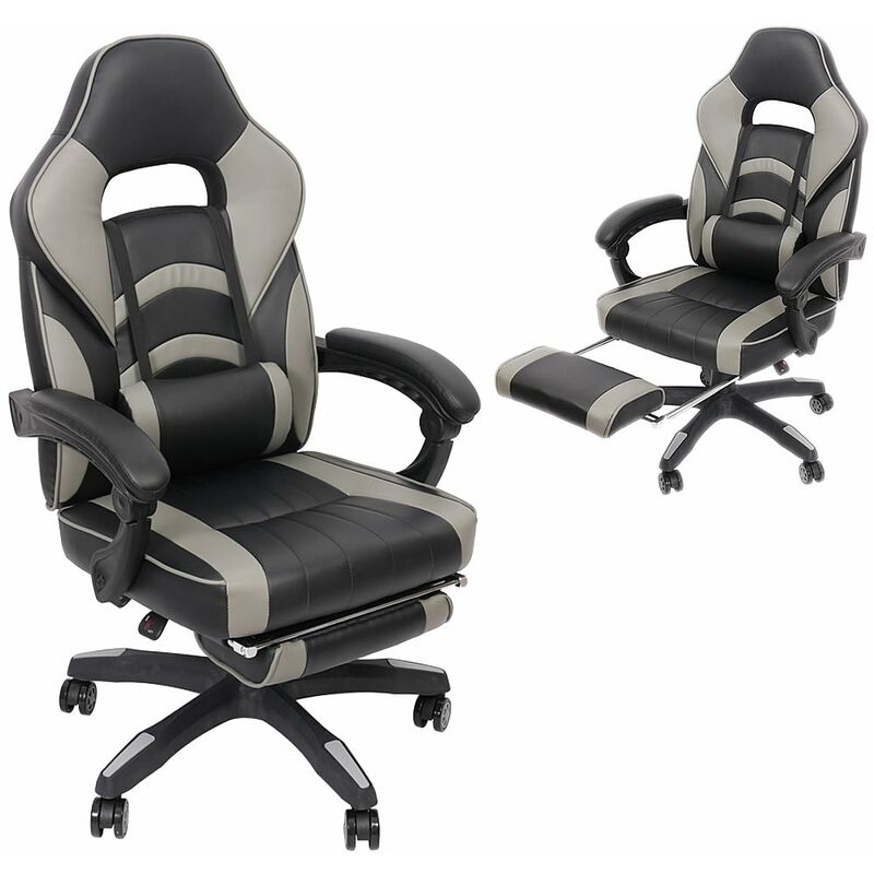 foto del prodotto sedia da ufficio sedia da gioco sedia da corsa sedia da scrivania sedia girevole sedia esecutiva nero grigio