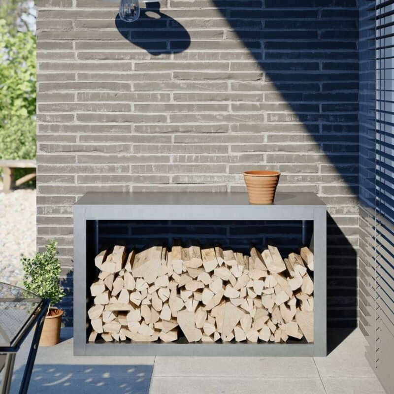 foto del prodotto vidaxl rastrelliera per legna 100x40x60 cm in acciaio zincato
