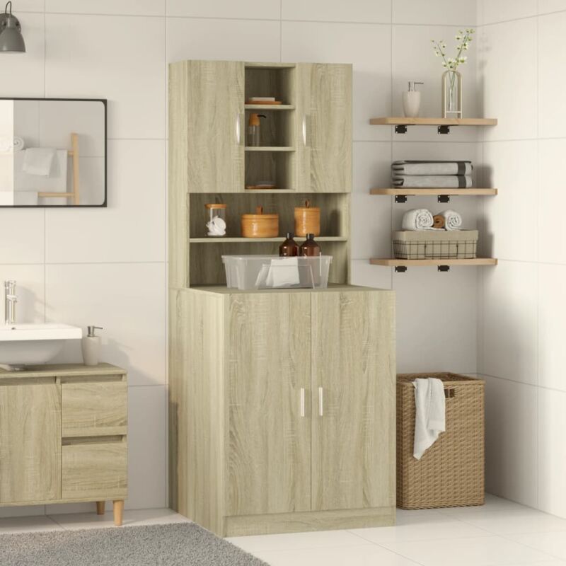 foto del prodotto vidaxl mobili lavatrice 2pz rovere sonoma in legno multistrato