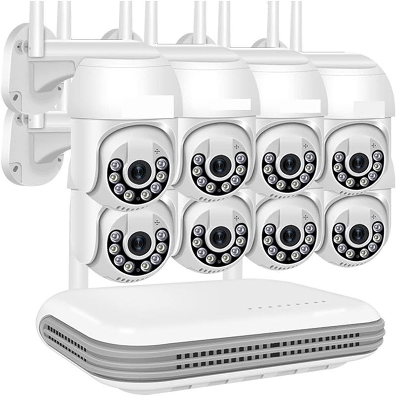 foto del prodotto kit videosorveglianza wireless nvr 8 canali 8 telecamere 5mpx ptz motorizzate wi fi