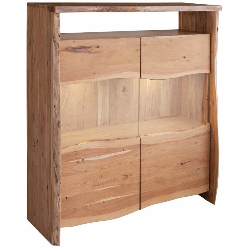 foto del prodotto pure acacia 105 credenza in legno di acacia laccato natur 131x45x147