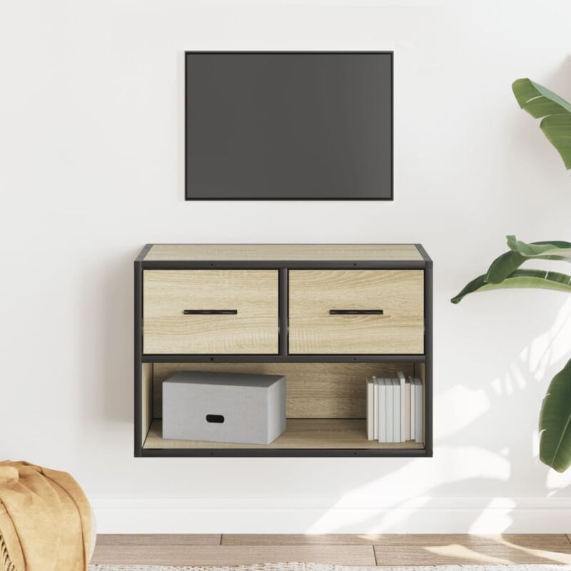 foto del prodotto vidaxl mobile tv rovere sonoma 60x31x39,5cm legno multistrato metallo