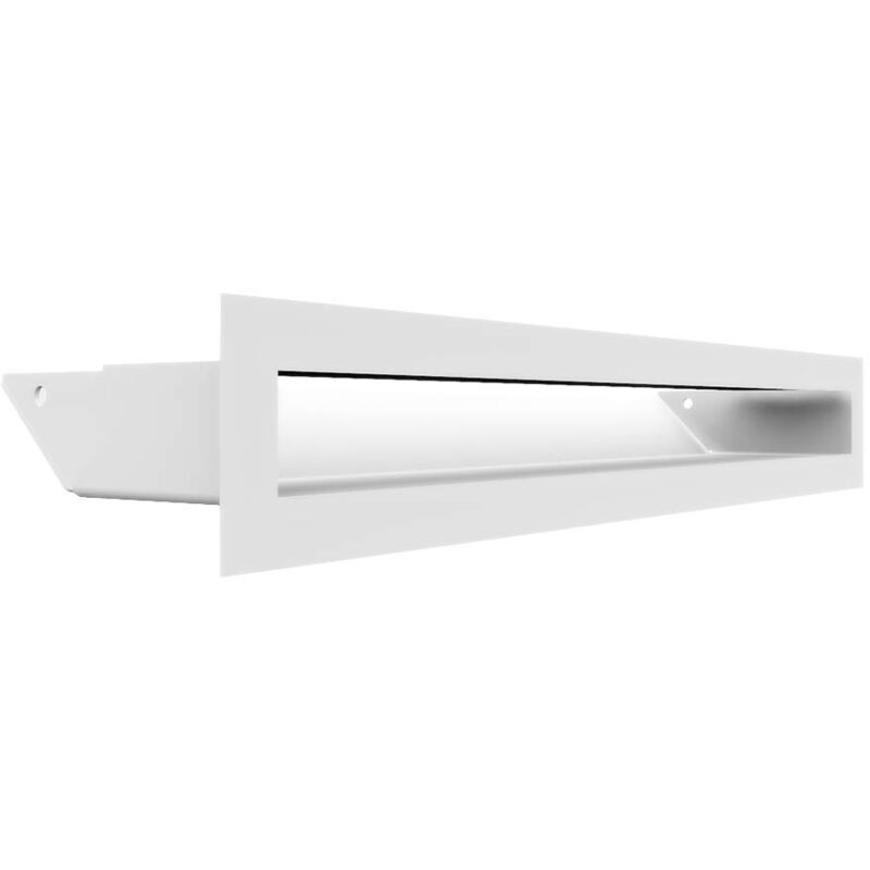 foto del prodotto kratki griglia di ventilazione air griglia aria calda 6 x 40 cm bianco griglia di scarico per ventilazione camino presa d aria con un angolo di 45