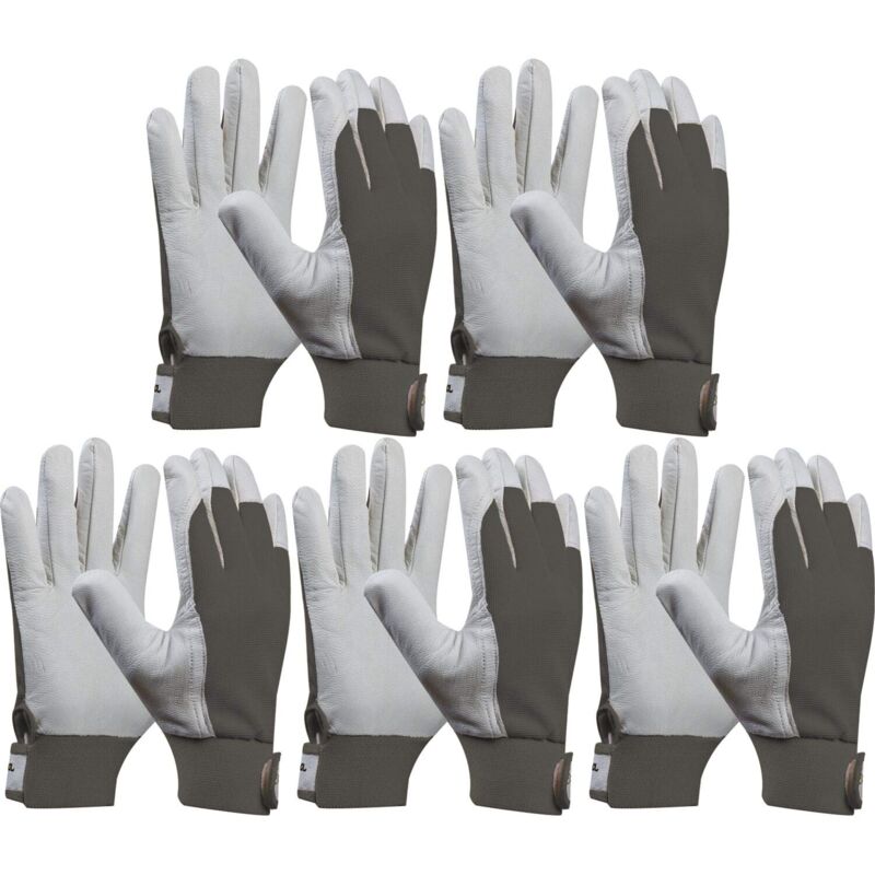 foto del prodotto vasalat 101175401sb5 guanti da lavoro, colore grigio bianco, taglia 9 5 paia 