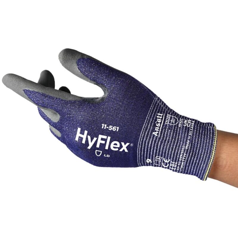 foto del prodotto ansell hyflex 11 561 guanti antitaglio ultrasottili, rivestimento in nitrile traspirante, guanti da lavoro professionali alta protezione, donna e