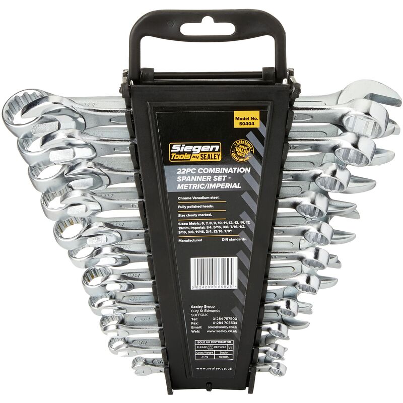 immagine 0 del prodotto sealey combination spanner set 22pc metric imperiale