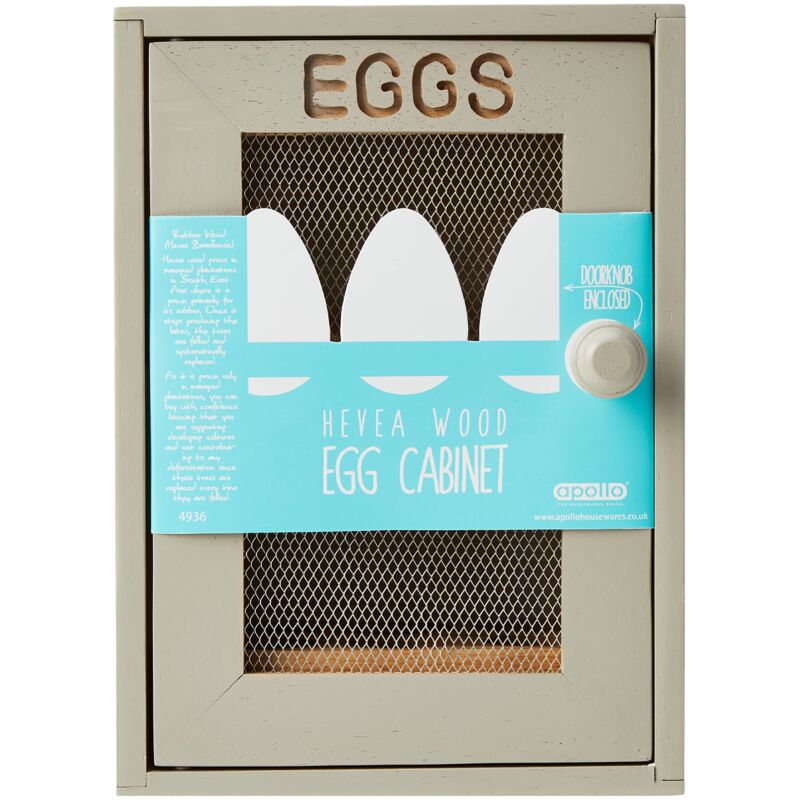 foto del prodotto apollo the housewares brand 4936 egg cabinet grey, wood, 12 x 18 x 25 cm portauovo grigio, legno
