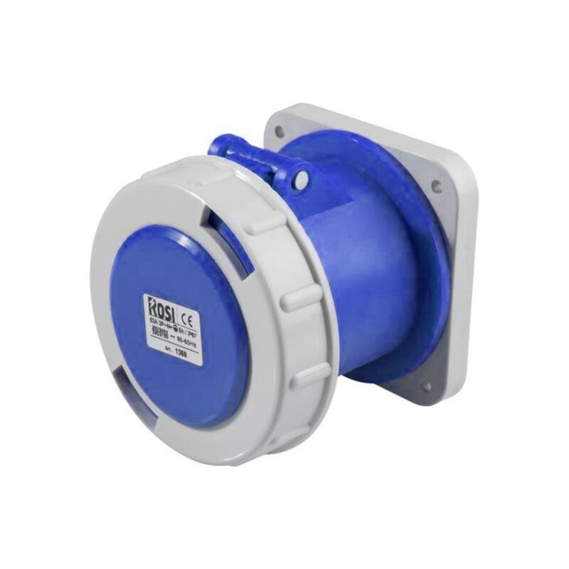 foto del prodotto rosi presa industriale da incasso, 230v, 2p t, 63a, ip67, 100x100mm 1001363