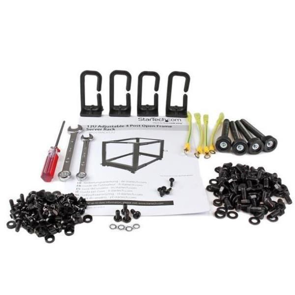 immagine 0 del prodotto startech.com server rack a 4 montanti 12u open frame, armadio rack di rete 19 con ruote, piedini di livellamento montaggio a pavimento, quadro rack scorrevole profondit regolabile per apparecchiature av dati it