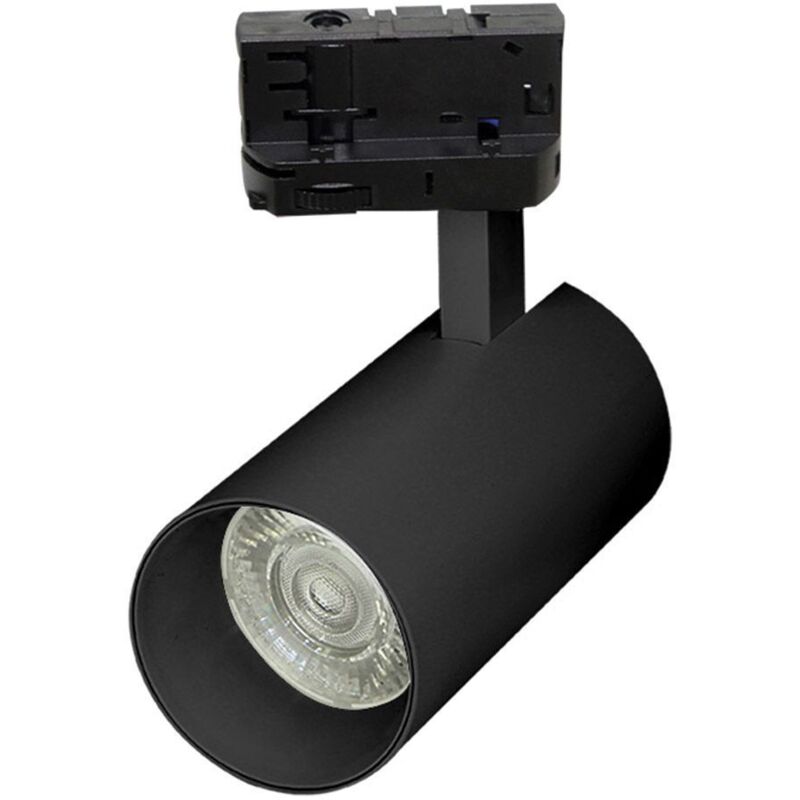 foto del prodotto faretto a binario dora nero 30w per binario cct 4 fili 2700lm